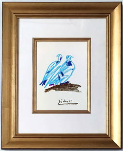 Pablo Picasso Framed Lithograph 59 Verwidwete Dove 1968: Title: Verwidwete Dove Artist: Pablo Picasso Country: Spain Medium: Lithograph 59 Marks: Signed in plate, not numbered Printed: 1968 on velum paper Provenance: Stories Without Love 1968 Conditio