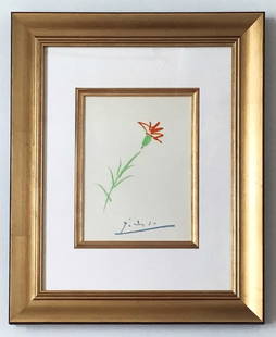 Pablo Picasso Framed Lithograph 69 The Booded 1968: Title: The Blooded Artist: Pablo Picasso Country: Spain Medium: Lithograph - 69 Marks: Signed in plate, not numbered Paper Size: Velum 13.70 x 9.50 inch Printed: 1968 on velum paper Provenance: