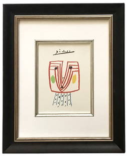 Pablo Picasso Framed The Lady Lithograph 145,1968: Title: The Lady Artist: Pablo Picasso Country: Spain Medium: Lithograph - 145 Marks: Signed in plate, not numbered Paper Size: 13.70 x 9.50 inch Printed: 1968 on velum paper Provenance: Stories