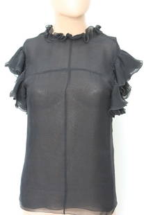 BALENCIAGA PARIS 100% SILK LINING BLOUSE TOP SIZE 38 MADE IN ITALY: NH5 JAMES PERSE STANDARD SIZE 1 DRESS GRAYISH BLACK LUXURIOUS STYLE! NO LINING PLEASE, CHECK OUR OTHER VINTAGE DESIGNER'S UNIQUE COLLECTIONS. ALL OUR ITEMS ARE IN A GOOD VINTAGE CONDITION. Reserve: $2