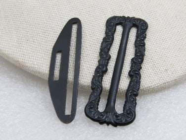 Early Black Pressed Metal Victorian Buckles