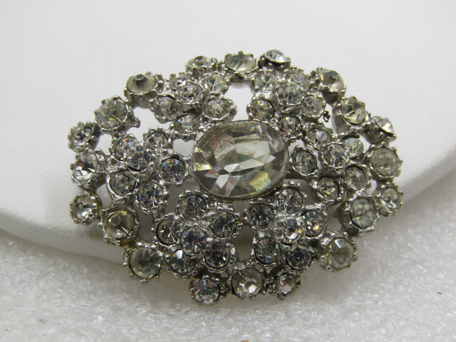 Vintage W. Germany Hematite Cameo Brooch Clip Earrings Set, 1930's-1940's (1 of 4)