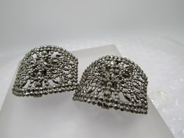Antique Steel Cut Holfast Shoe Clips, Pair early 1900's