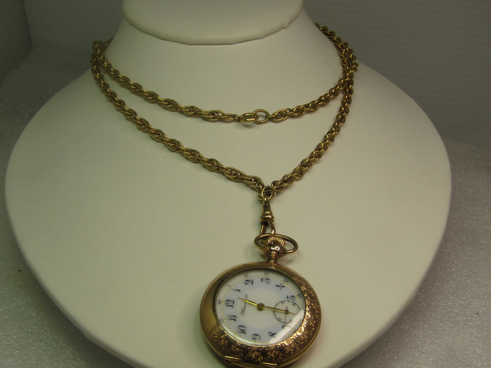 Vintage Gold Filled Humbert Pocket Watch with Chain, 12kt G.F., Early 1900's (1 of 9)