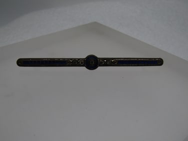 Antique Enameled Bar Pin, Old Cut Rhinestones, 1910's-1930's