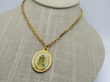Vintage Infant Jesus of Prague Necklace, 23", 1950's