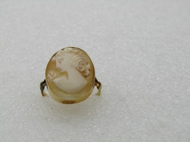 Antique 22kt Cameo Ring, Sz. 6.25, Rose Gold