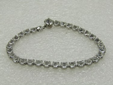 Vintage Coro Sterling Rhinestone Bracelet, 6.75", 1940's