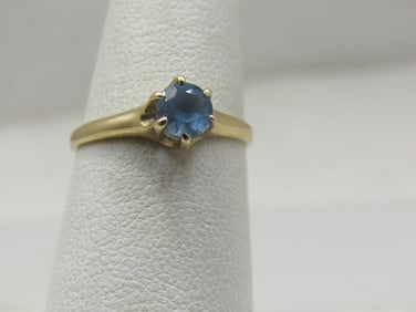Vintage 10kt Blue Topaz .33 CTW Ring, Sz. 6.75, Signed
