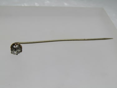 Antique 10kt G.F. Old Cut Paste Stick Pin, Late 1800's, 3"