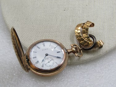 Antique Elgin 14kt G.F. Pocket Watch, Hunter's, Sz. 18A, Grade 250, serial number 8590022. WORKS