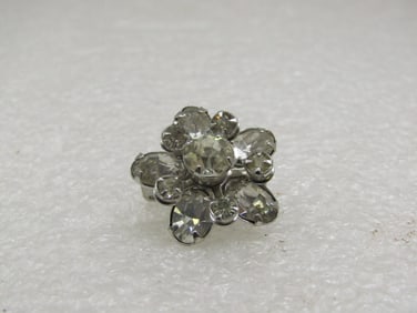 Vintage Tiered Rhinestone Blossom Brooch, 1940's, 3/4"