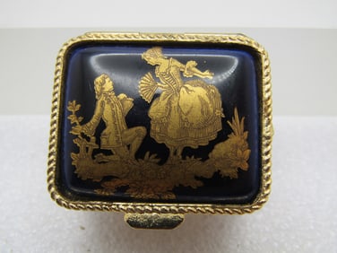 Vintage Courting Scene Pill Box, 1960's-1970's