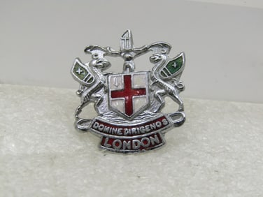 Vintage Enameled London Domine Dirigenos Shield Brooch
