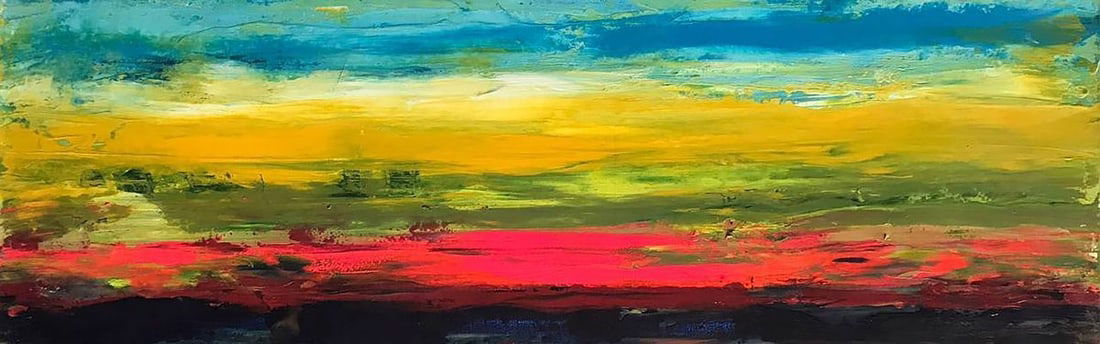 Acrylic painting Special sunset Melezhik Olga: №Mel 26 *** ABOUT THIS PAINTING *** * TITLE: "Special sunset" * ARTISTS: Melezhik Olga * SIZE: 30x90 cm/'11.81x35.43 inches' * MEDIUM: acrylic, canvas * HAND PAINTED: Original painting from our