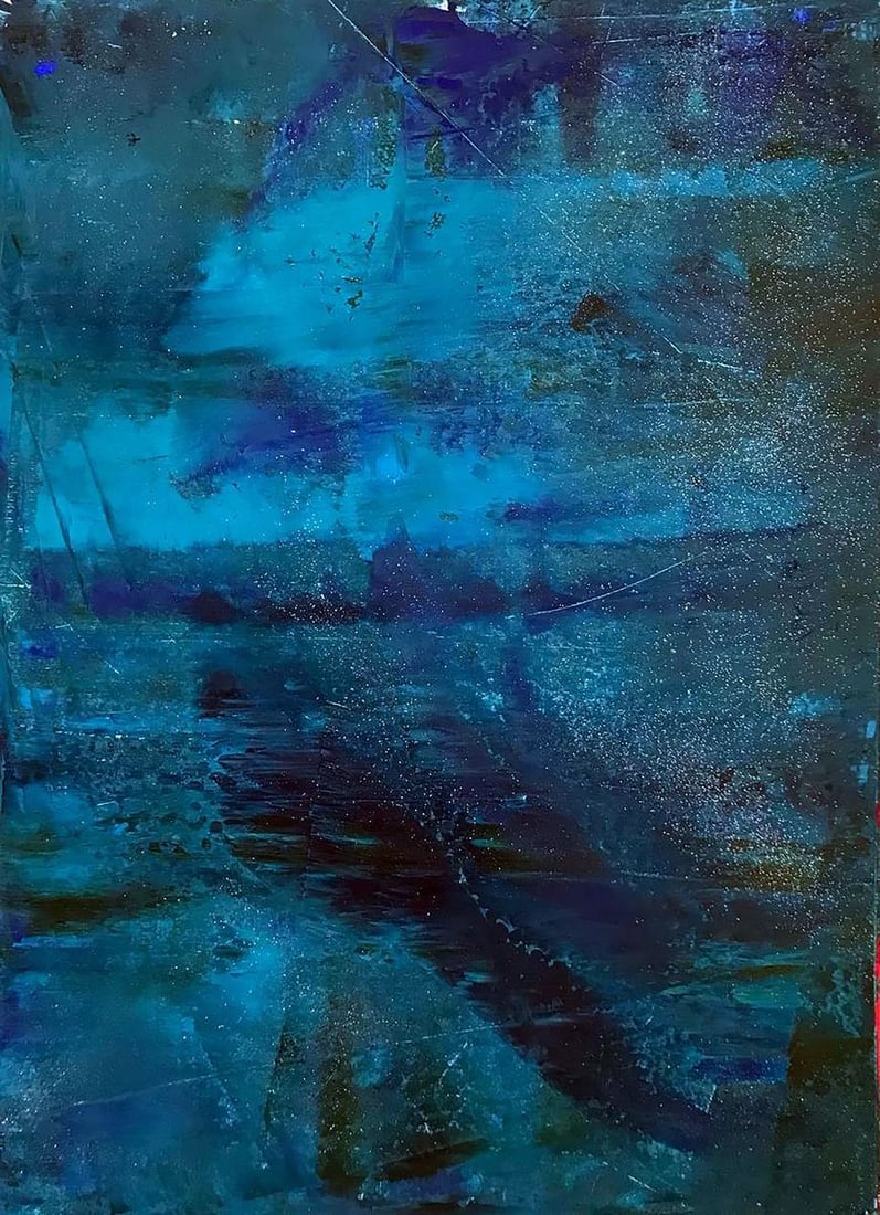 Acrylic painting Flight over the ocean Melezhik Olga: №Mel 29 *** ABOUT THIS PAINTING *** * TITLE: "Flight over the ocean" * ARTISTS: Melezhik Olga * SIZE: 50x70 cm/'19.68x27.55 inches' * MEDIUM: acrylic, canvas * HAND PAINTED: Original painting fr