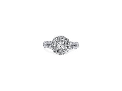 1.12 Carat Diamond Engagement Ring for her: Metal: 14k white gold. Diamond: 1.12 carat weight total. SI clarity, G color. 100% natural earth mined diamonds. Round brilliant, marquise and baguette cut diamonds. Total weight: 4.18g. Ring size: US