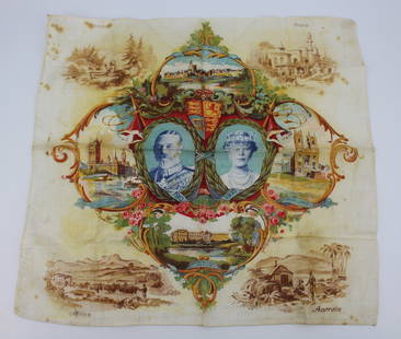 1935 King George V Silver Jubilee Handkerchief: 1935 King George V Silver Jubilee Handkerchief George V 1910-1935 Silver Jubilee Measures 34 x 34 cm Some staining and foxing Reserve: $13.60 Shipping: Domestic: Flat-rate of $54.40 to anywhere
