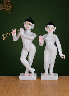 15" Iskcon Radha Krishna Statue | Handmade | Marble Radha Krishna Statue | Iskcon Radha Krishna: Title: 15" Iskcon Radha Krishna Statue | Handmade | Marble Radha Krishna Statue | Iskcon Radha Krishna Murti | Iskcon Radha Krishna Idol |Divine Couple God Description: White Marble Height: 15 inch Wi