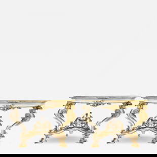 Pair of Italian Parcel Paint and Gilt Decorated Faux Marble-Top Console Tables: Title: Pair of Italian Parcel Paint and Gilt Decorated Faux Marble-Top Console Tables Description: A pair of Italian parcel wonderfully paint and gilt decorated demilune faux marble-top console or sof