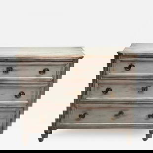 Gustavian, Swedish Commode, Gray Paint Distressed, Brass, Sweden, 1800s: Title: Gustavian, Swedish Commode, Gray Paint Distressed, Brass, Sweden, 1800s Description: Gustavian, Swedish Commode, Gray Paint Distressed, Brass, Sweden, 1800s Gustavian dresser or chest of drawer