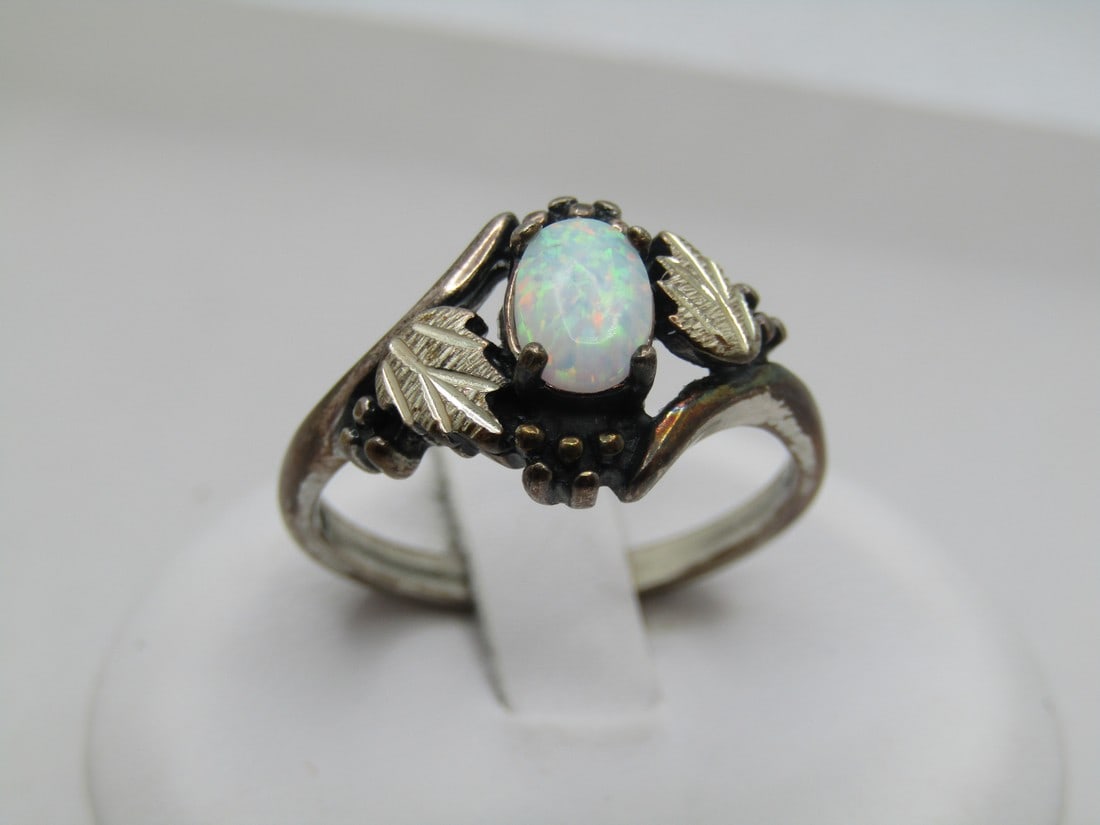 Vintage Sterling Opal Black Hills Gold Ring, Sz. 9, 1970's-1980's (1 of 7)