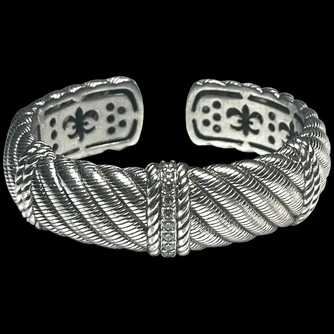 Estate Judith Ripka Heavy Sterling Silver Bracelet (1 of 13)