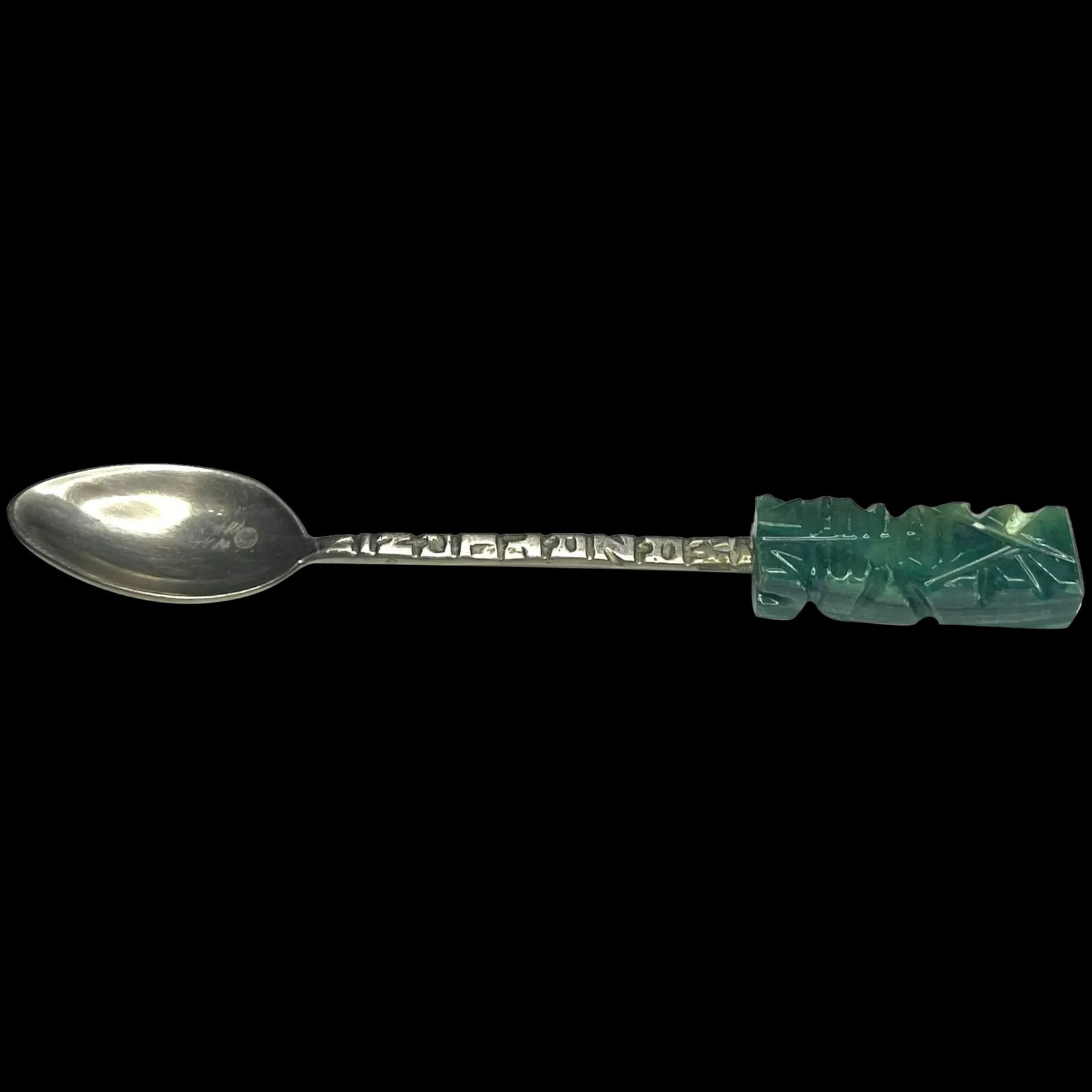 Vintage Aztec Warrior Mexico Collectible Souvenir Spoon with Carved Stone (1 of 12)