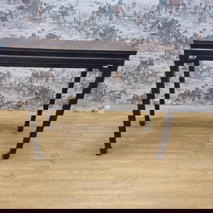 Vintage Shanxi Province Elmwood Table: Vintage from before 2000 Materials: wood, elmwood Width: 40 inches Height: 35 inches Depth: 19.5 inches Vintage Shanxi Province Elmwood Table This exquisite vintage table from Shanxi Province showcase