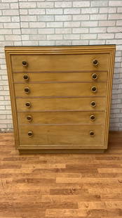 Mid Century Modern Cork and Wood Dresser by Paul Frankl for Johnson Furniture: Vintage from the 1950s Materials: wood, Brass, Glass Width: 39.5 inches Height: 45.5 inches Depth: 21 inches Mid Century Modern Cork and Wood Tall Dresser by Paul Frankl for Johnson Furniture This ama
