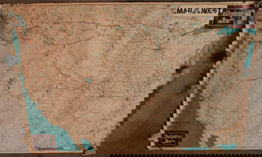 1940 Map of the US West - Burlington Route: Title/Content: 1940 Map of the US West - Burlington Route Cartographer: Published by the Chicago, Burlington, & Quincy Railroad Co. Year/Place: 1940 c., Chicago Dimensions: 43 X 61.5 in. Description: