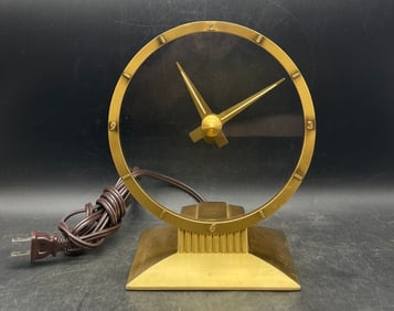 Vintage Mid Century Jefferson Golden Hour Electric Clock, Glows