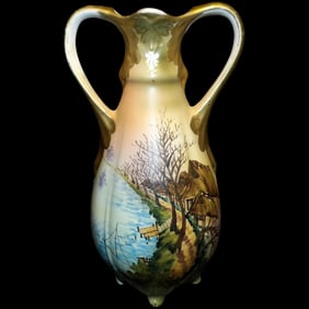 Antique Royal Nishiki Nippon Hand Painted Japanese Vase