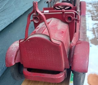 Buddy L Pressed Steel truck Car Old repaint Paint ladder truck with ladders