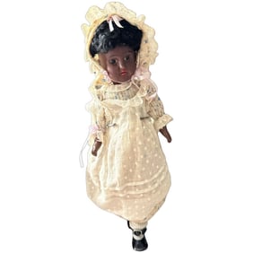 Antique fleischmann & bloedel 13" black French doll