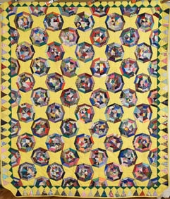 Vintage Spider Web Quilt, Petal Border
