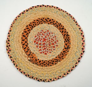 Antique Braided Table Mat Country Americana #1