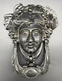 19th C. Italian Cast Door Knocker God of Wine Making Bacchus