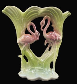 STUNNING MCM DOUBLE FLAMINGO VASE