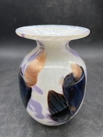 Rochester NY Artist Signed August Hueter Studio Glass Vase 1997