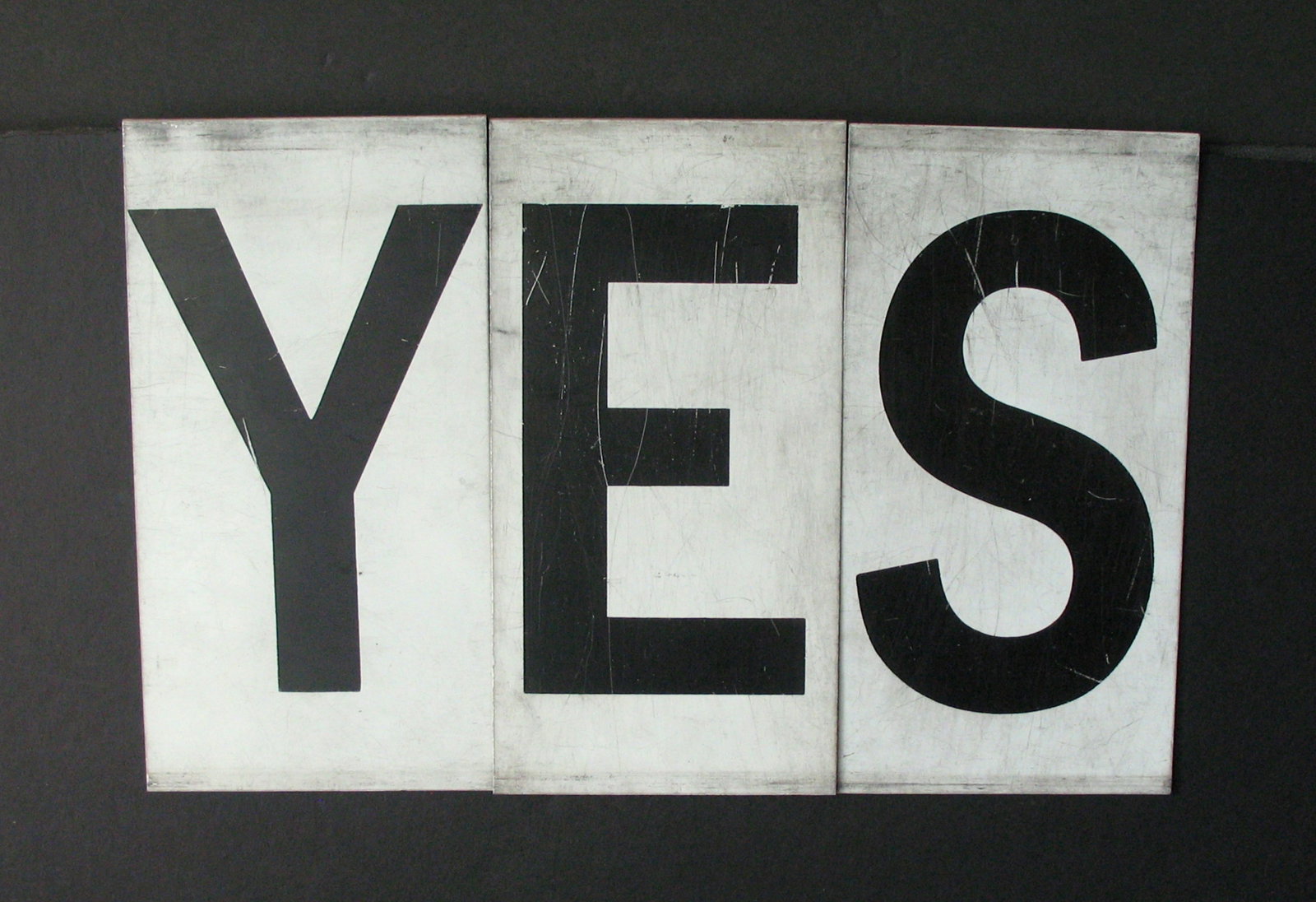 Antique tin movie marque letters “YES”.: Title: Antique tin movie marque letters “YES”. Date/Period: 1950's Dimension: 8 3/4” x 4 1/2” each Additional Information: Nice antique tin movie marque letters “YES̶