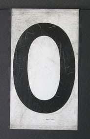 Antique tin movie marque letter “O”