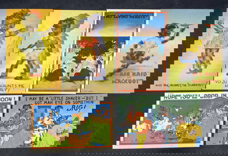Lot of 6 Black Americana Postcards: Title: Lot of 6 Black Americana Postcards Date/Period: unknown Dimension: 5 x 3 Material: paper Additional Information: Lot of 6 Black Americana Postcards . Asheville Postcard, Asheville NC Shipping: