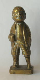 Antique cast brass nautical Old Salt figurine: Title: Antique cast brass nautical Old Salt figurine Date/Period: 1950's Dimension: 5 3/4&#8221; high Additional Information: Nice antique cast brass nautical Old Salt figurine in all original patina