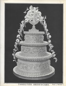 Three-tiered Bride's Cake - antique print