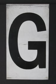 Antique tin movie marque letter “G”