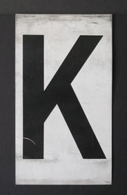 Antique tin movie marque letter “K”