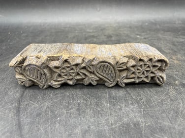 Antique Handmade Wooden Wallpaper Stamp