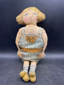 Antique Cut Out Early 1900's Dolly Dear 17" Cloth Doll Saalfield Publishing Co.