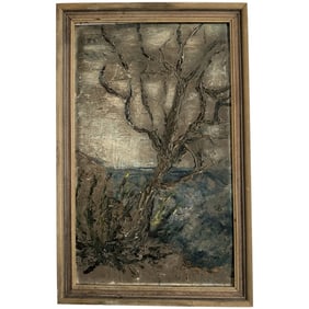 Vintage 20th century high relief original oil painting
